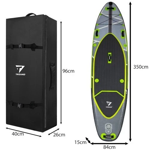 Tavola Da Stand Up Paddle SUP Gonfiabile Pompa Pagaia Sedile Zaino Sacca 350 cm