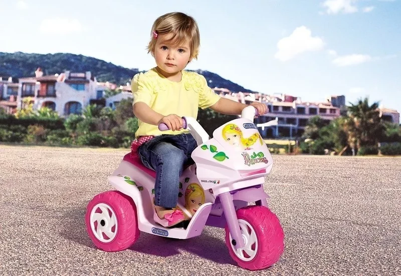 Pegperego moto elettrica mini pricess 6v 100% made in italy moto elettrica rosa