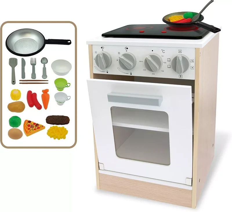 forno giocattolo in legno con luci e suoni cucina giocattolo con cibo incluso