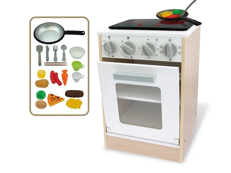 forno giocattolo in legno con luci e suoni cucina giocattolo con cibo incluso