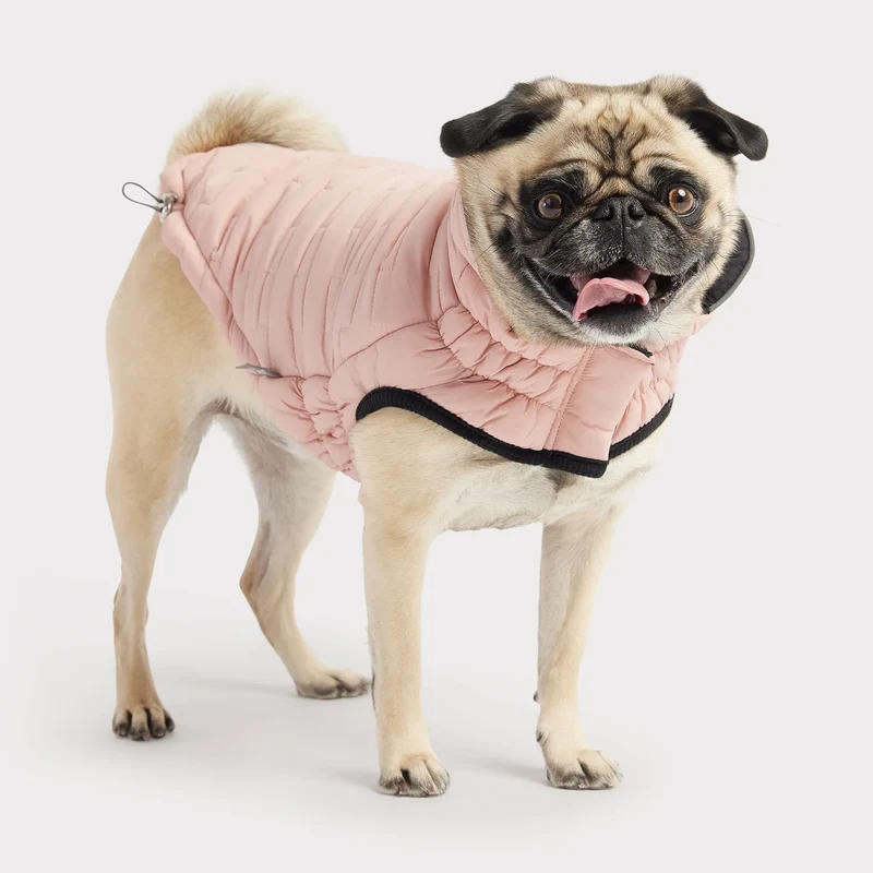Reversible Chalet Dog Jacket | Pink Nylon