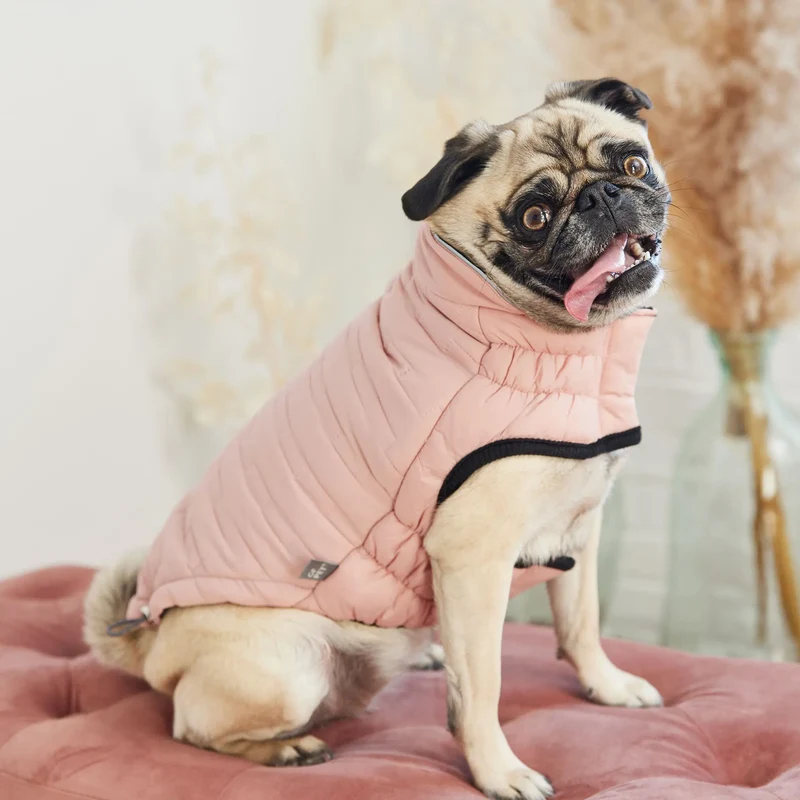 Reversible Chalet Dog Jacket | Pink Nylon