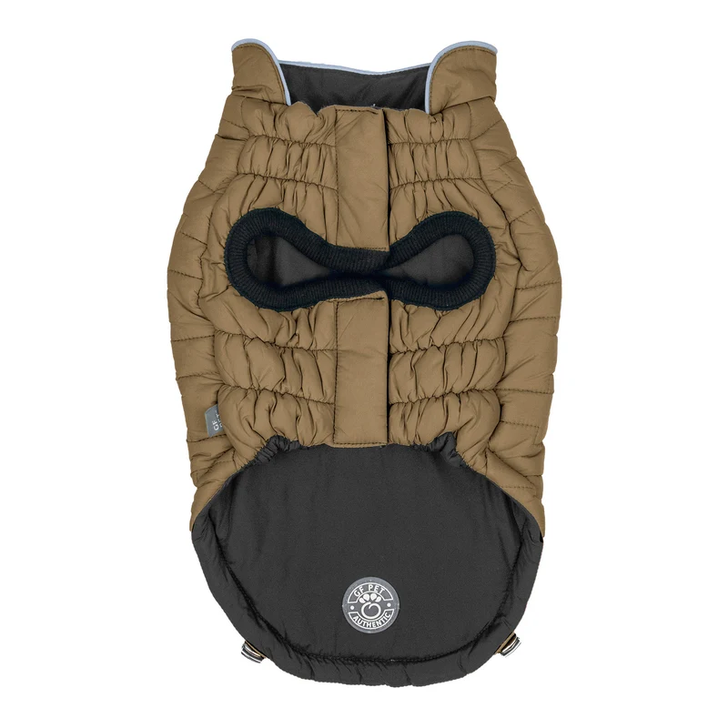 Reversible Chalet Dog Jacket | Khaki Nylon