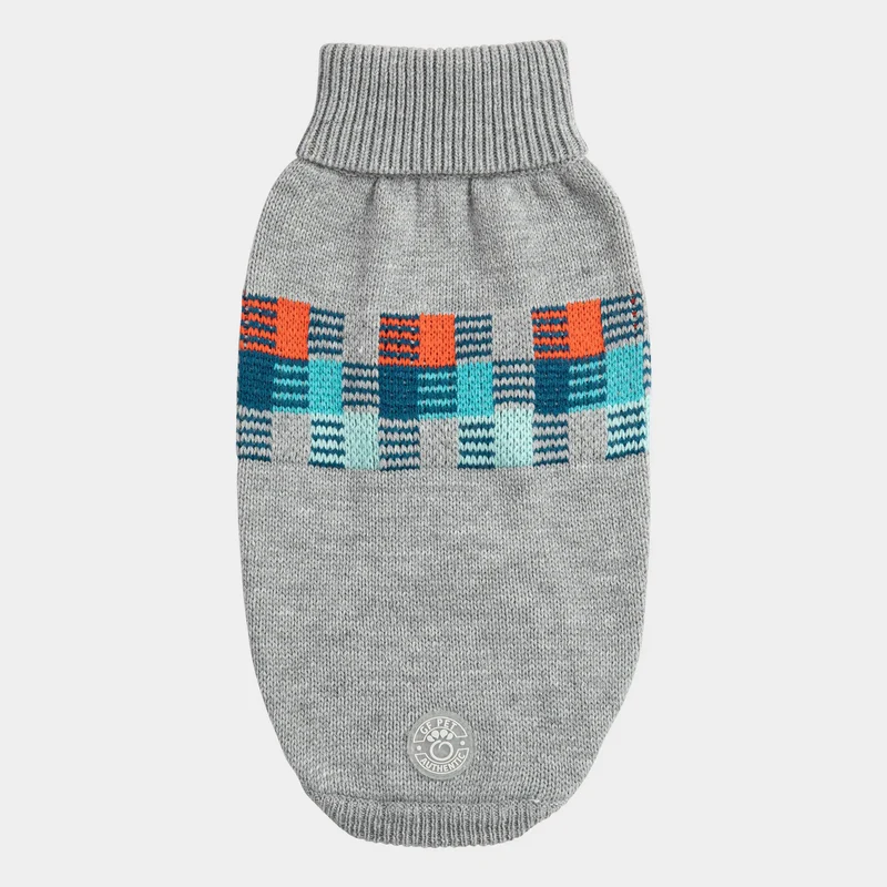 Winter Sailor Dog Sweater | Grey Mix