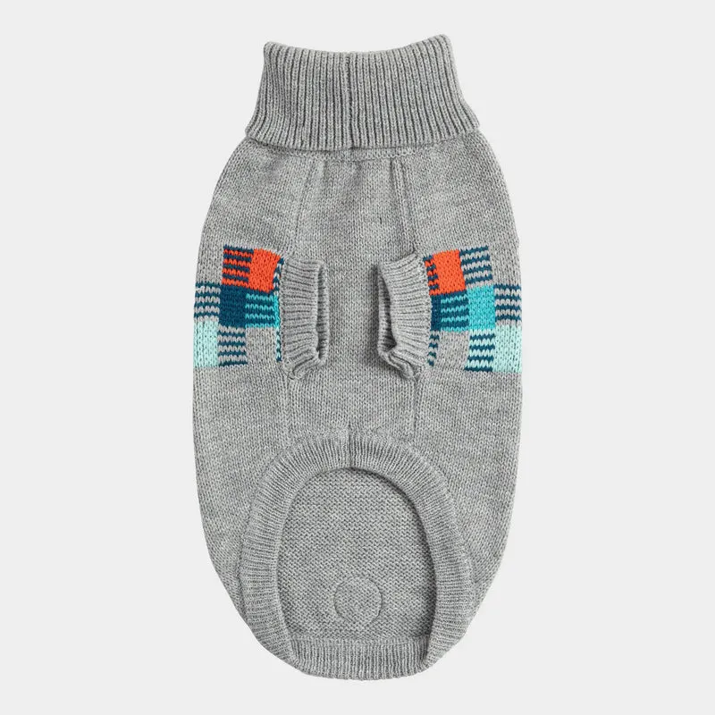 Winter Sailor Dog Sweater | Grey Mix