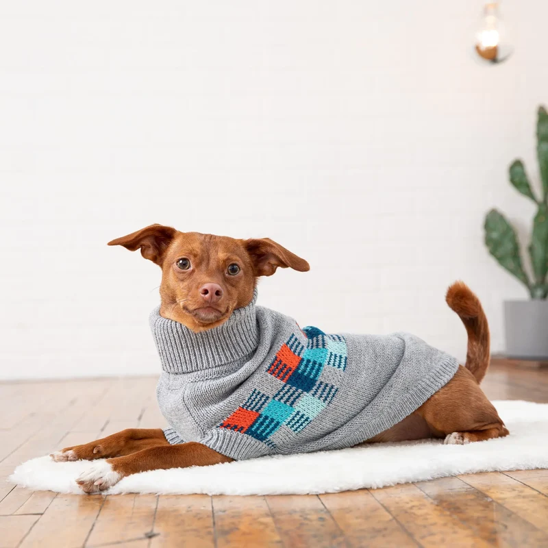 Winter Sailor Dog Sweater | Grey Mix