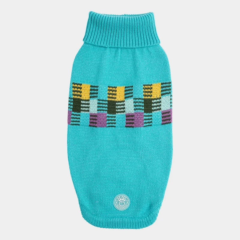 Winter Sailor Dog Sweater | Aqua