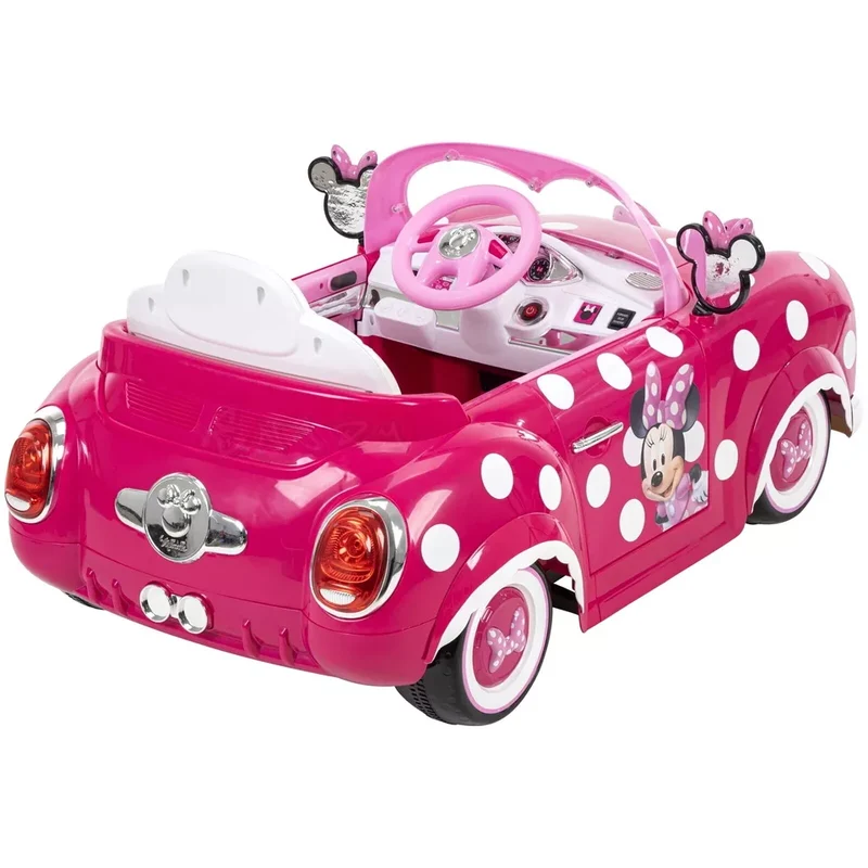 Auto elettrica per bambini Minnie Mouse 6 V litio macchina elettrica luci suoni
