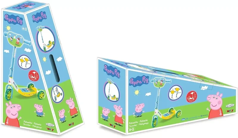 Monopattino a tre ruote con struttura in metallo e grafiche di Peppa Pig