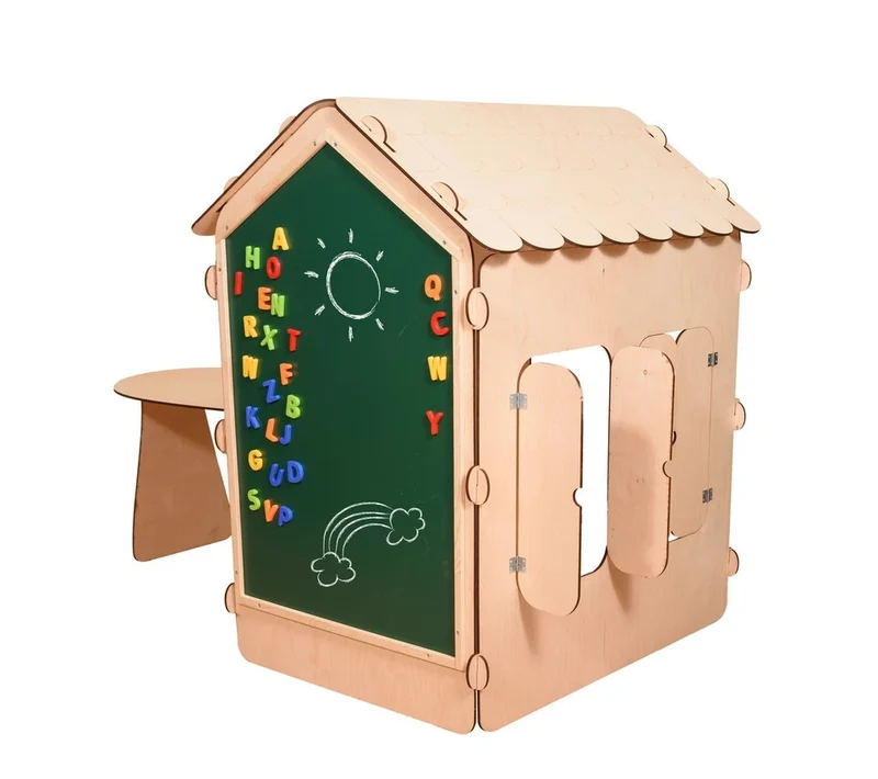 Casa in legno con lavagna magnetica "sweet home"