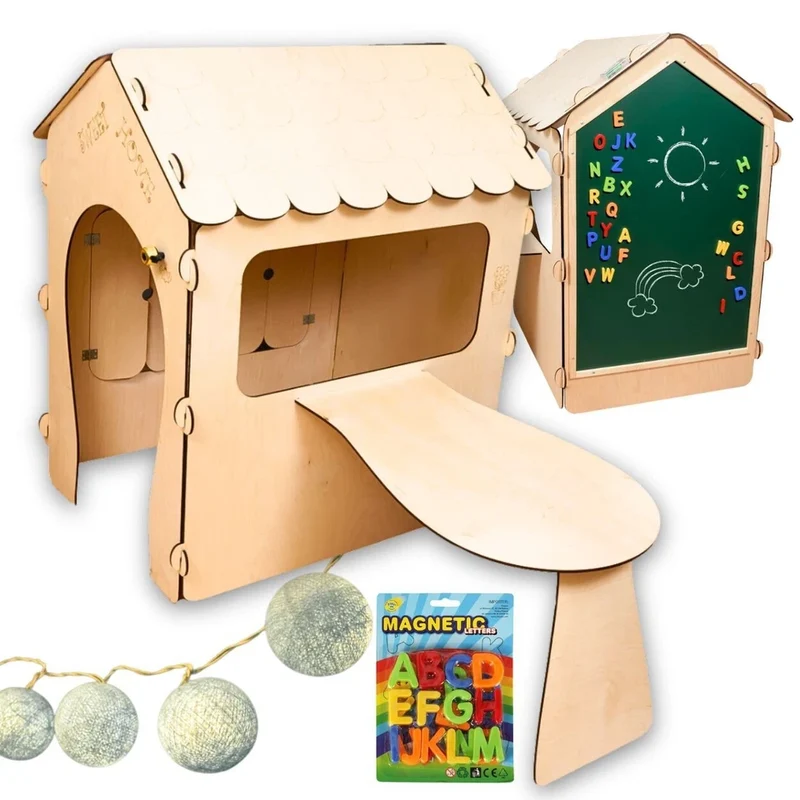 Casa in legno con lavagna magnetica "sweet home"