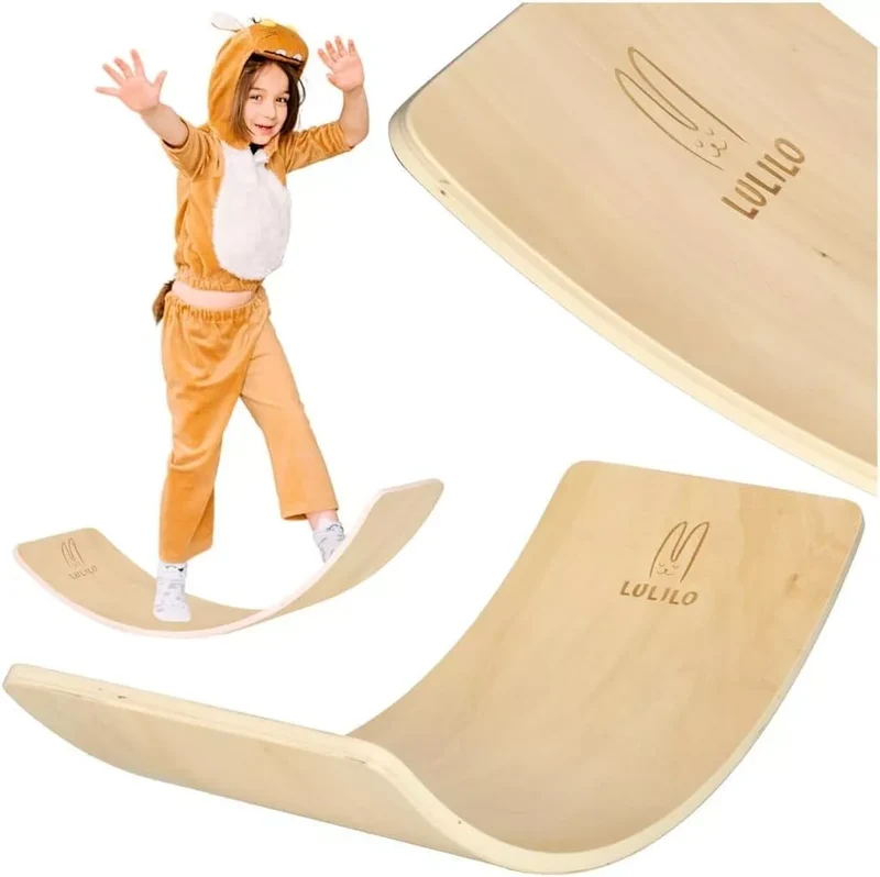 Balance board Montessori in legno naturale strumento equilibrio sviluppo motorio
