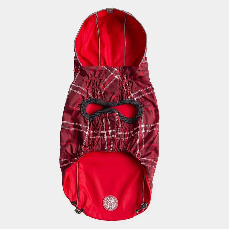 Reversible Dog Raincoat | Red Plaid