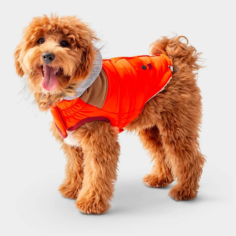 Lodge Parka Dog Coat | Orange