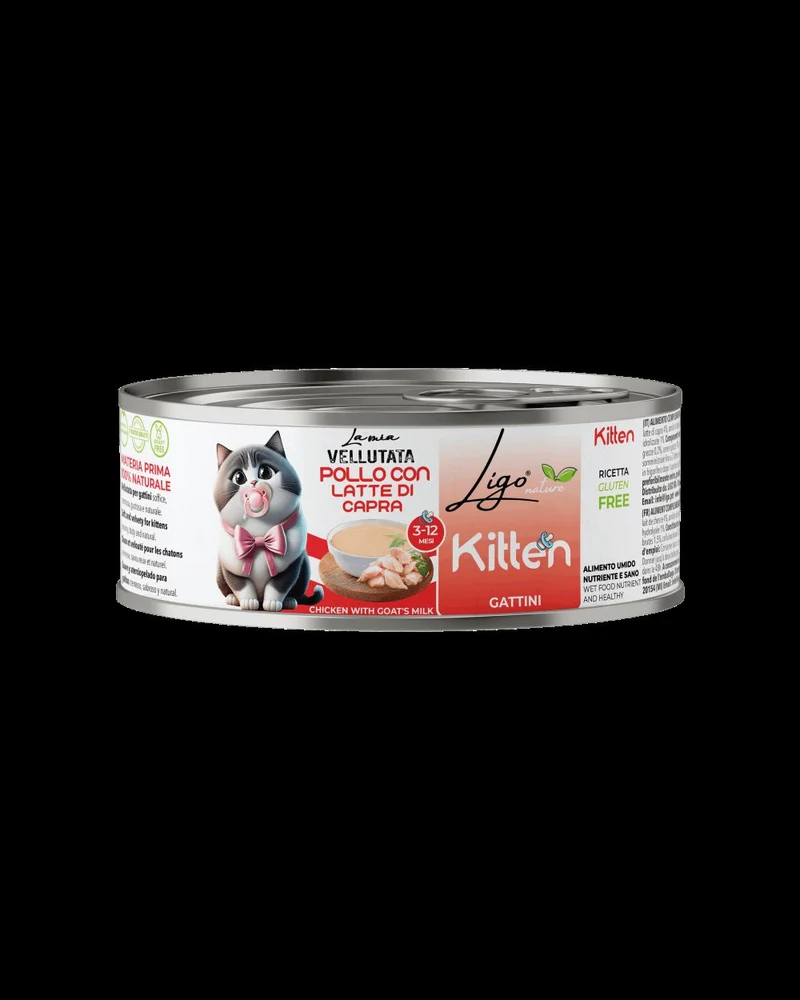 Ligo Nature vellutata alimento per Gattini - kitten pollo e latte di capra 85 gr