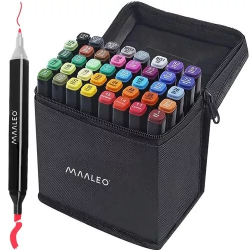 40 Pennarelli colori Doppia Punta Fine e Grossa Marcatore Evidenziatore set arte