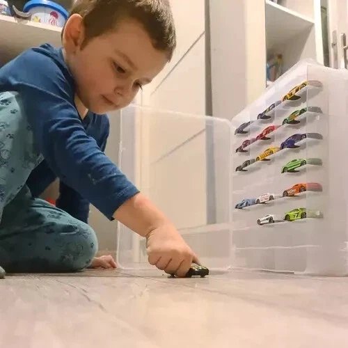 ESPOSITORE MODELLISMO valigetta per modellini auto, sorpresine ecc