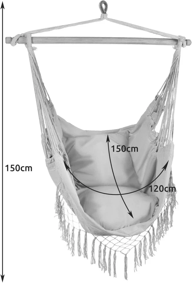 Amaca da giardino amaca sedia brasiliana per interno ed esterno carico max 120kg
