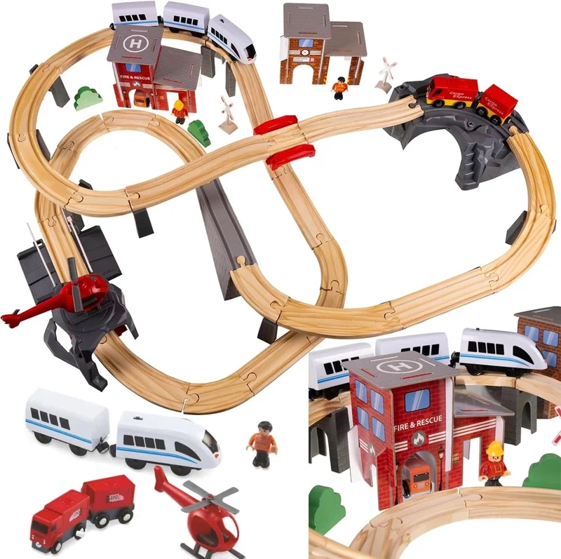 Pista in legno a batteria / pista per bambini da 4,8 m