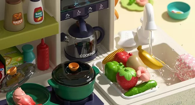 Cucina Angolo Cottura con Funzione Luce e Suono 63 pz. Verde