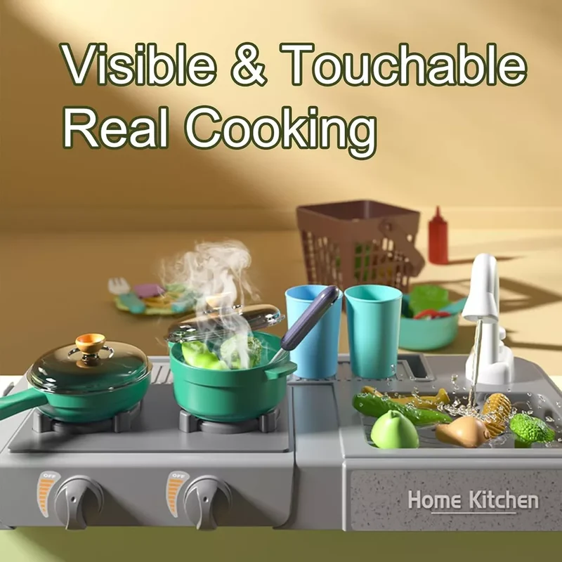 Cucina Angolo Cottura con Funzione Luce e Suono 63 pz. Verde