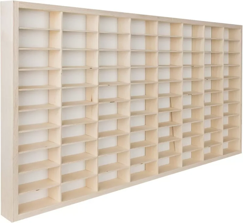 Vetrina espositore modellismo vetrinetta in legno modellini auto 80 scomparti