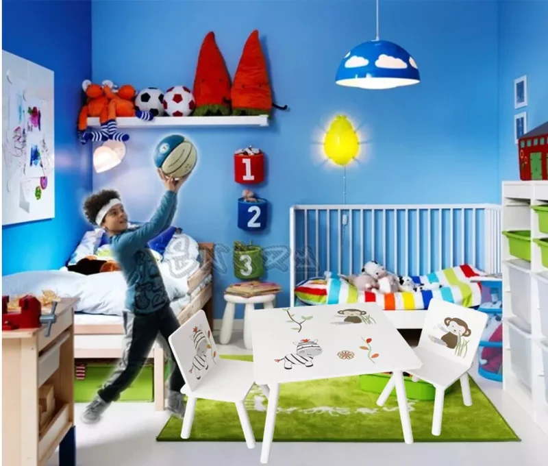 Set composto da Tavolo multifunzione in legno per bambini+ 2 Sedie