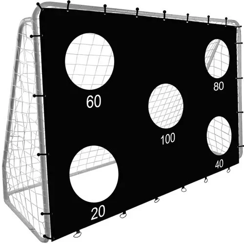 Porta da Calcio in Metallo 240x85x170 cm Porta da Calcio con Rete Telo Bersagli