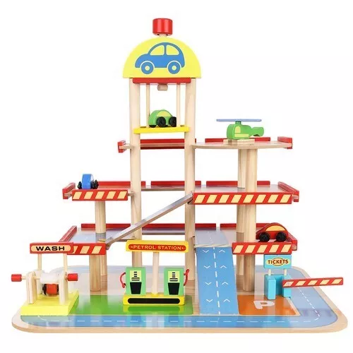 Parcheggio giocattolo in legno - garage per bambini in legno