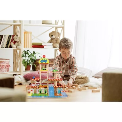 Parcheggio giocattolo in legno - garage per bambini in legno