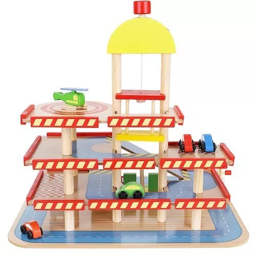 Parcheggio giocattolo in legno - garage per bambini in legno