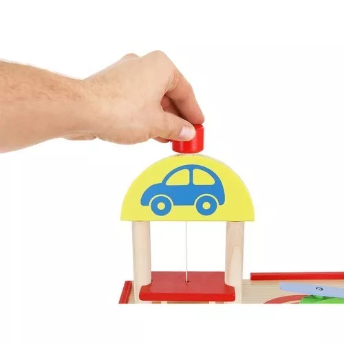 Parcheggio giocattolo in legno - garage per bambini in legno