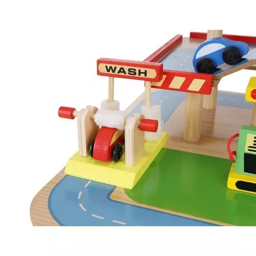 Parcheggio giocattolo in legno - garage per bambini in legno