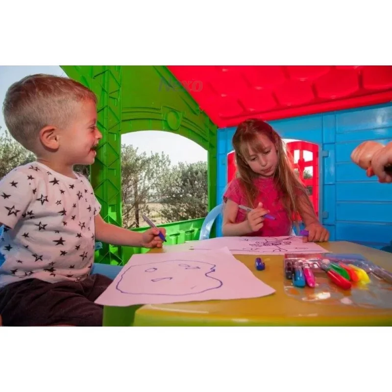 Casetta per Bambini da Giardino Grande Casetta XXL Gioco Bimbi Esterno Interno