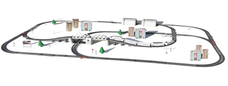 Pista elettrica a batteria pista del treno merci con vagoni da strmy toys giocattoli