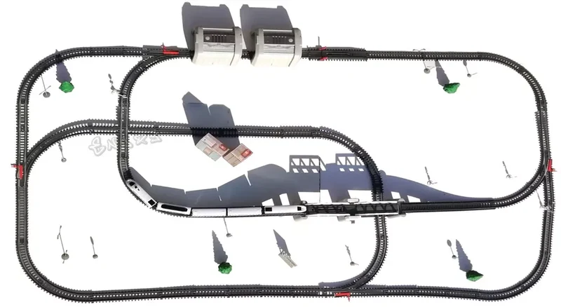 Pista elettrica a batteria pista del treno merci con vagoni da strmy toys giocattoli