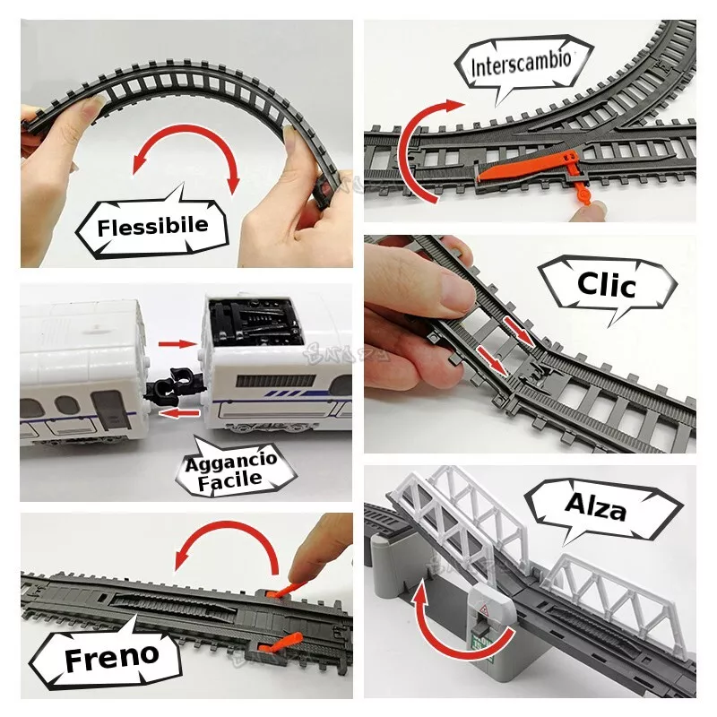 Pista elettrica a batteria pista del treno merci con vagoni da strmy toys giocattoli