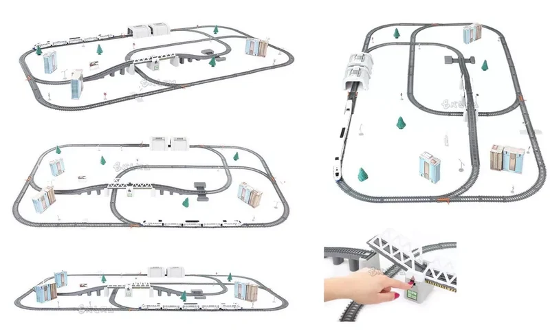 Pista elettrica a batteria pista del treno merci con vagoni da strmy toys giocattoli