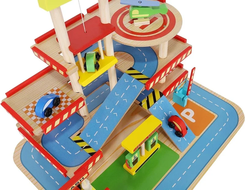 Parcheggio giocattolo in legno - garage per bambini in legno