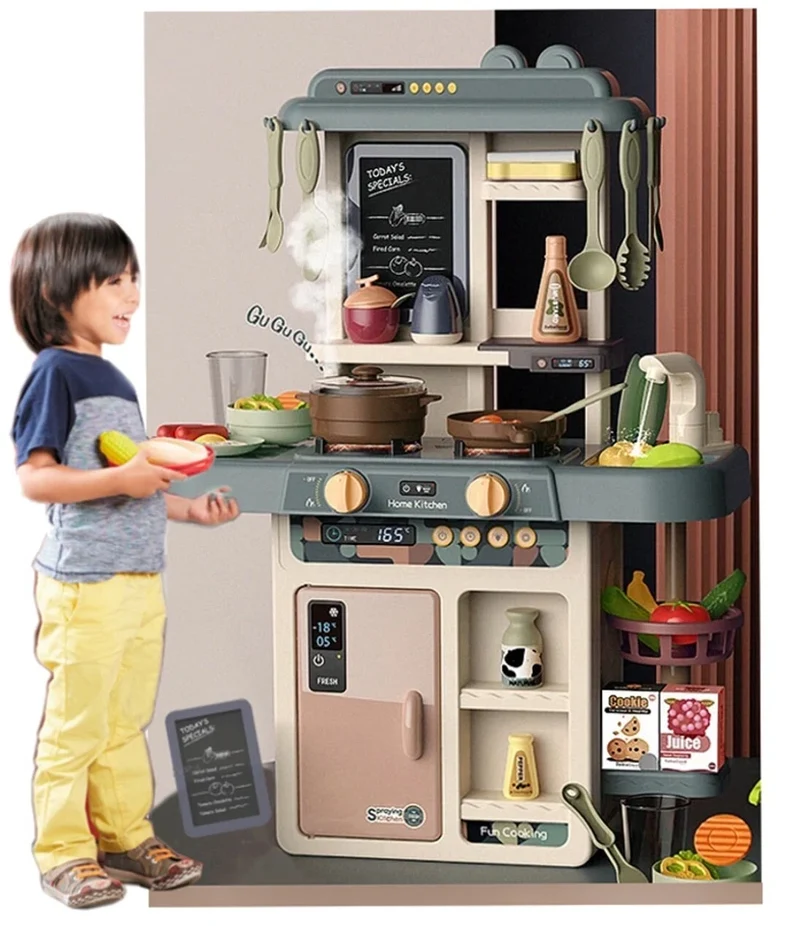 Cucina Giocattolo per bambini con vapore acqua Suoni Luci e Accessori Inclusi