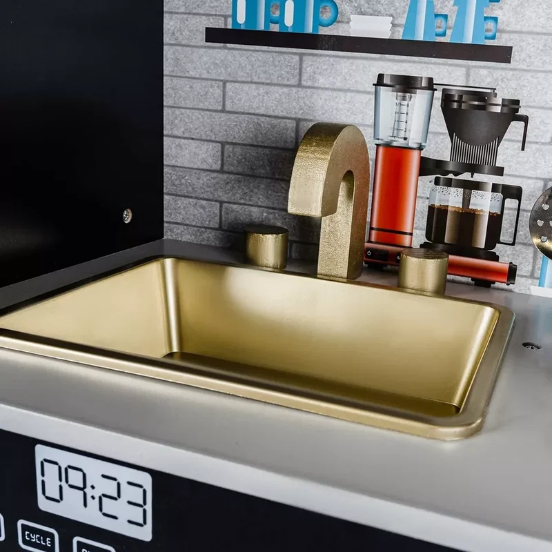 Cucina per bambini in legno grande con frigo forno accessori