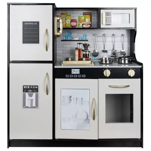 Cucina per bambini in legno grande con frigo forno accessori