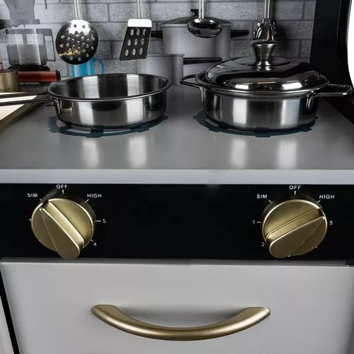 Cucina per bambini in legno grande con frigo forno accessori