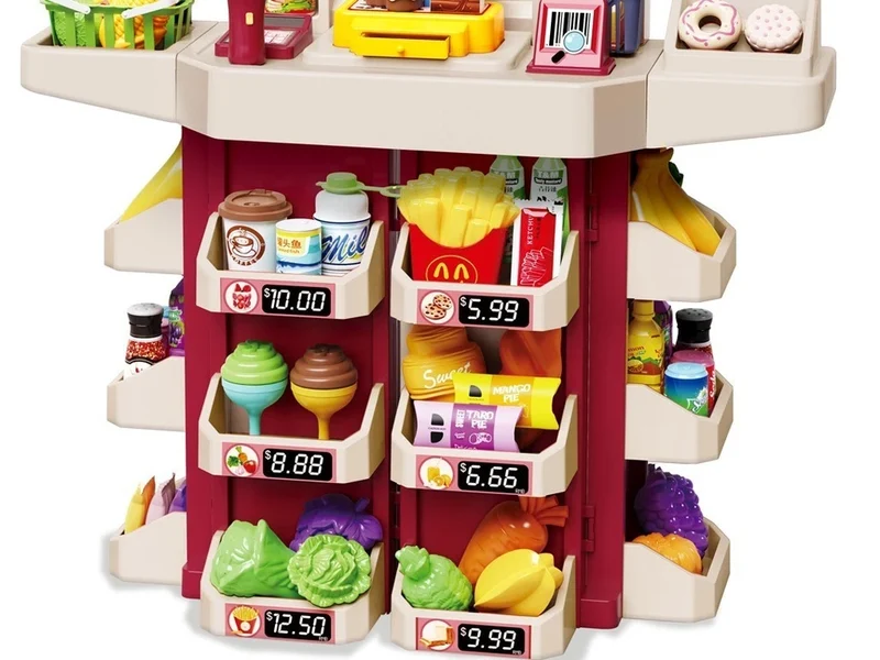 SUPERMERCATO GIOCATTOLO BAMBINI CON LUCI SUONI ACCESSORI e lavagna altezza 1 MT