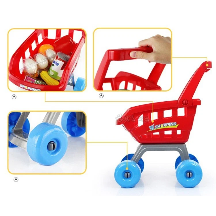 SUPERMERCATO GIOCATTOLO BAMBINI CON CARRELLO SPESA, CIBI, LUCI E SUONI