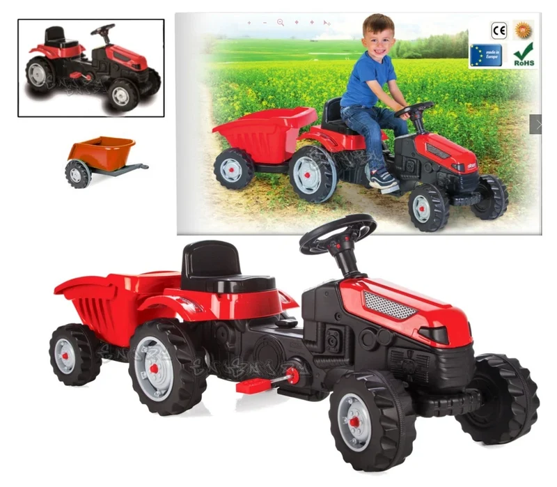 Trattore Active a pedali con Rimorchio, Gioco Bambini StrMy Toys