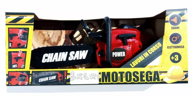 Motosega e soffiatore foglie giocattolo con luci, suoni e funzioni reali