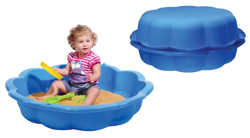 piscinetta giardino bambini sabbiera bambini combinabile con coperchio 75 litri
