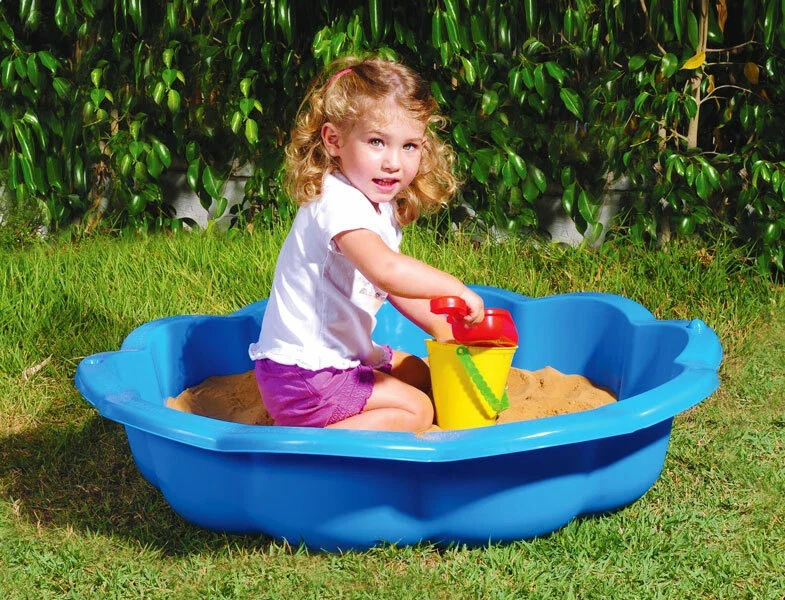 piscinetta giardino bambini sabbiera bambini combinabile con coperchio 75 litri
