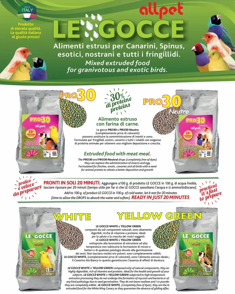 Le Gocce White 900 grammi (sostituto dei semi da germinazione) - AllPet